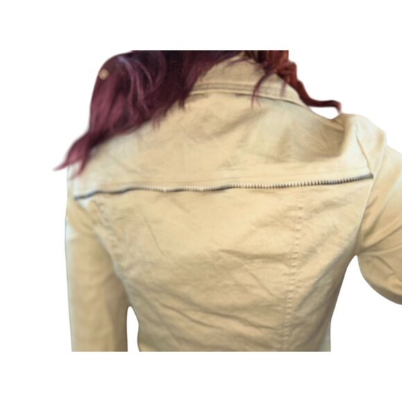 Modern Vintage Button Down Khaki Shirt with Zipper Detail Size XS - Picture 5 of 9